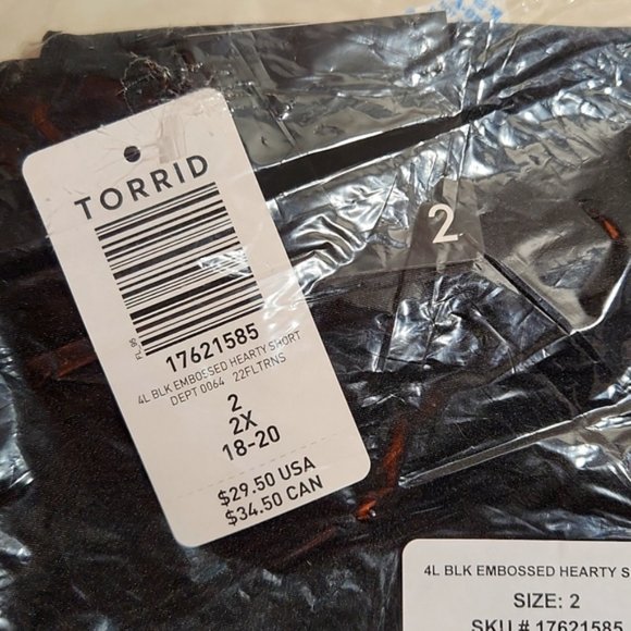 ❤️NWT VINTAGE TORRID VALENTINES DAY BIKE SHORTS - HEART PRINT 9' HIGH WAIST PLUS - Picture 5 of 15